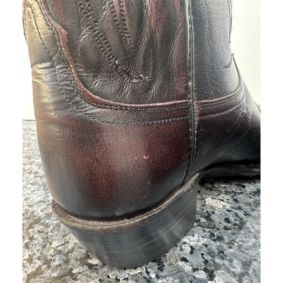LUCCHESE T3203S4 Red Black Cowboy Western Boots Men’s Size 10 D main image 16